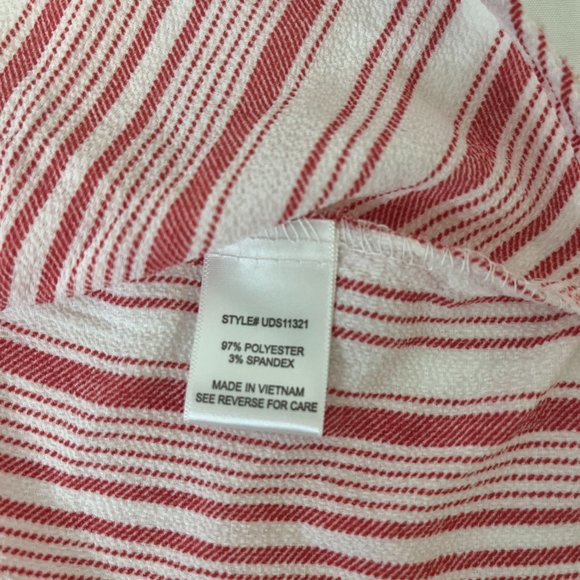 Always Indigo Blouse Women's Large Red and White Striped - Picture 6 of 8